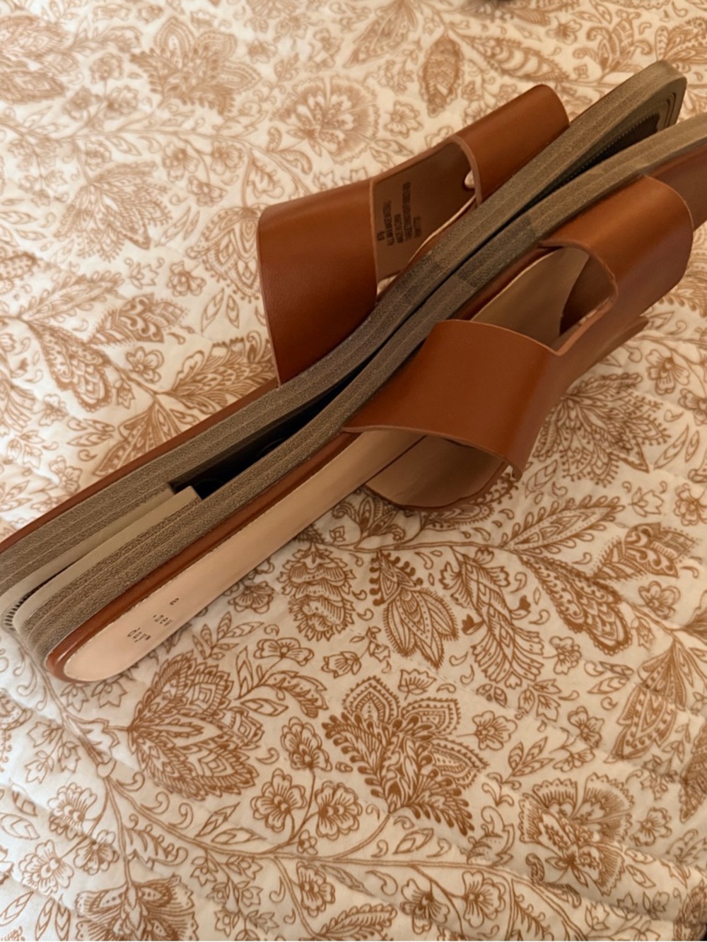 a new day Women's Tan Slide Sandals with Cutout Upper - Picture 8 of 8